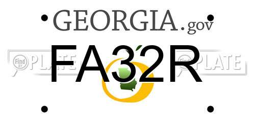 FA32R Georgia License Plate