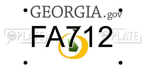 FA712 Georgia License Plate