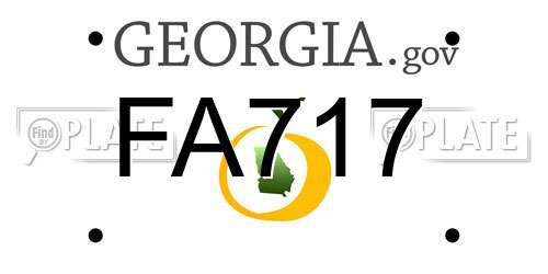 FA717 Georgia License Plate