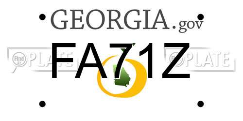 FA71Z Georgia License Plate