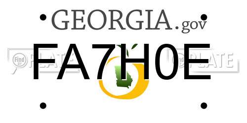 FA7H0E Georgia License Plate