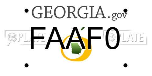 FAAF0 Georgia License Plate