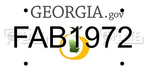 FAB1972 Georgia License Plate