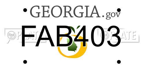FAB403 Georgia License Plate