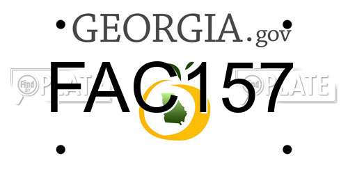 FAC157 Georgia License Plate