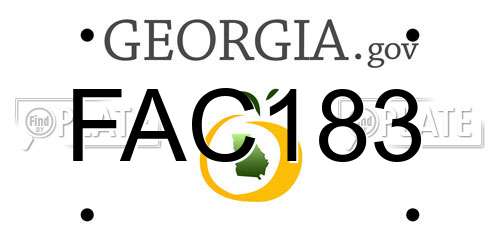 FAC183 Georgia License Plate