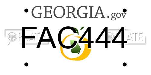 FAC444 Georgia License Plate