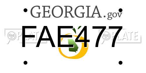 FAE477 Georgia License Plate