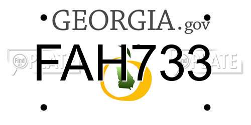 FAH733 Georgia License Plate