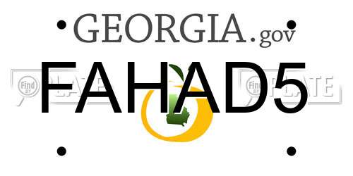 FAHAD5 Georgia License Plate