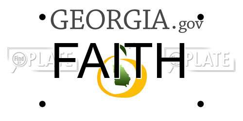 FAITH Georgia License Plate