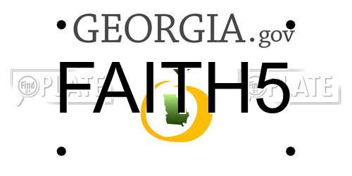 FAITH5 Georgia License Plate