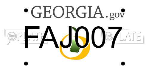 FAJ007 Georgia License Plate