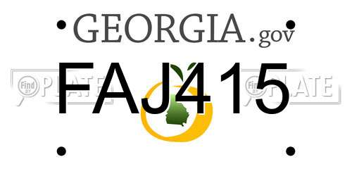 FAJ415 Georgia License Plate