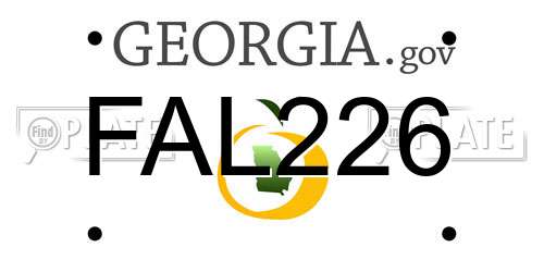 FAL226 Georgia License Plate