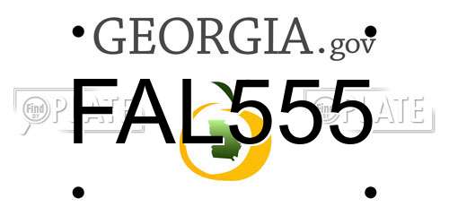 FAL555 Georgia License Plate
