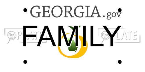 FAMILY Georgia License Plate