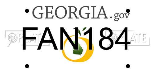FAN184 Georgia License Plate