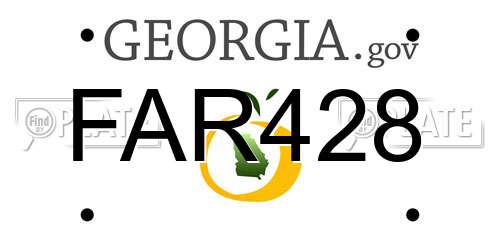 FAR428 Georgia License Plate