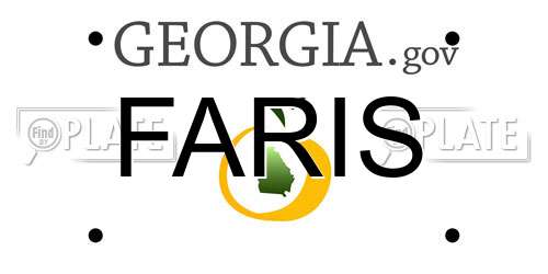 FARIS Georgia License Plate