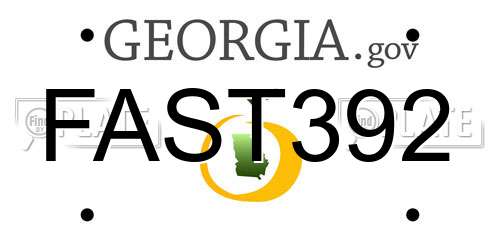 FAST392 Georgia License Plate