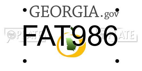 FAT986 Georgia License Plate