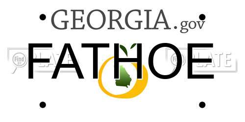 FATHOE Georgia License Plate