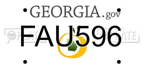 FAU596 Georgia License Plate