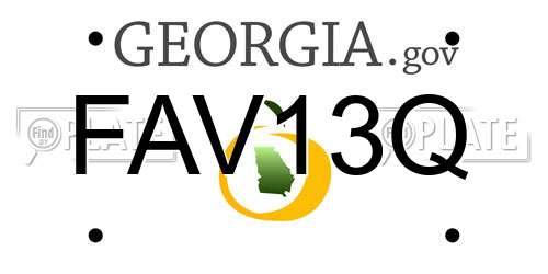 FAV13Q Georgia License Plate