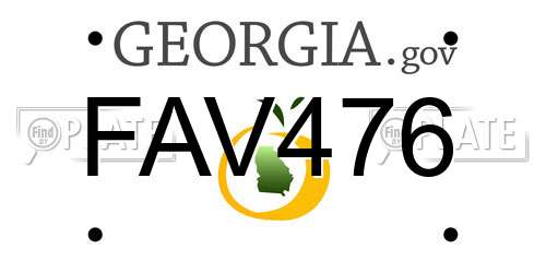 FAV476 Georgia License Plate