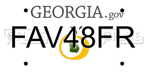 FAV48FR Georgia License Plate