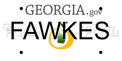 FAWKES Georgia License Plate