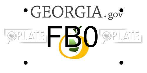 FB0 Georgia License Plate