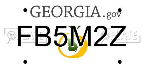 FB5M2Z Georgia License Plate