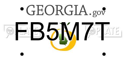 FB5M7T Georgia License Plate