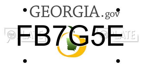 FB7G5E Georgia License Plate