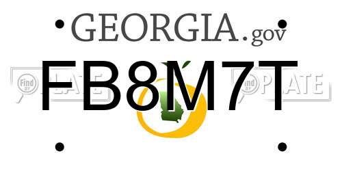FB8M7T Georgia License Plate