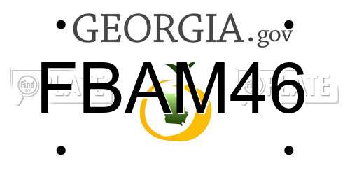 FBAM46 Georgia License Plate