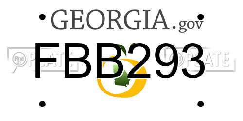 FBB293 Georgia License Plate