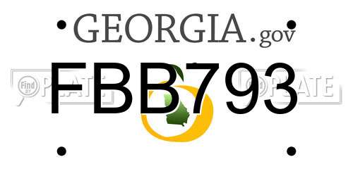 FBB793 Georgia License Plate