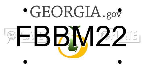 FBBM22 Georgia License Plate