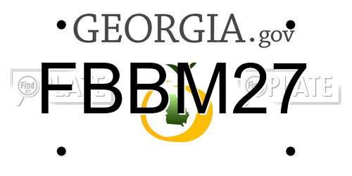 FBBM27 Georgia License Plate