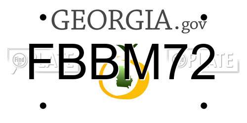 FBBM72 Georgia License Plate