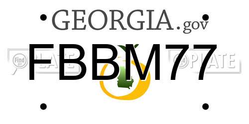 FBBM77 Georgia License Plate