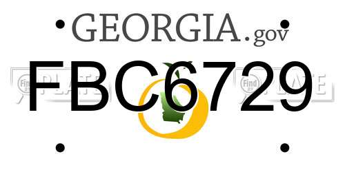 FBC6729 Georgia License Plate