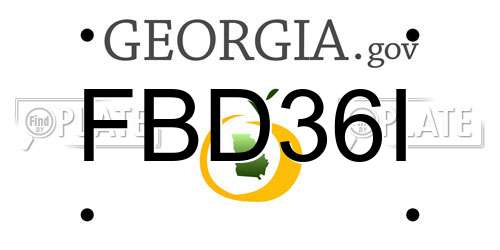 FBD36I Georgia License Plate