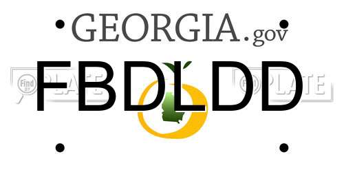 FBDLDD Georgia License Plate