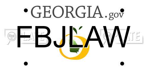 FBJLAW Georgia License Plate