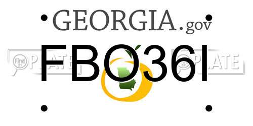 FBO36I Georgia License Plate
