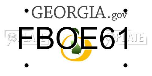 FBOE61 Georgia License Plate